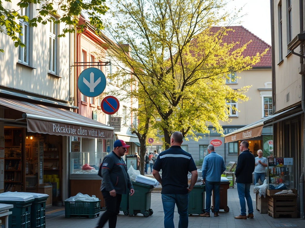 Mapa Cieszyna z zaznaczonymi potencjalnymi miejscami pracy i ikoną pieniędzy symbolizującą zarobki