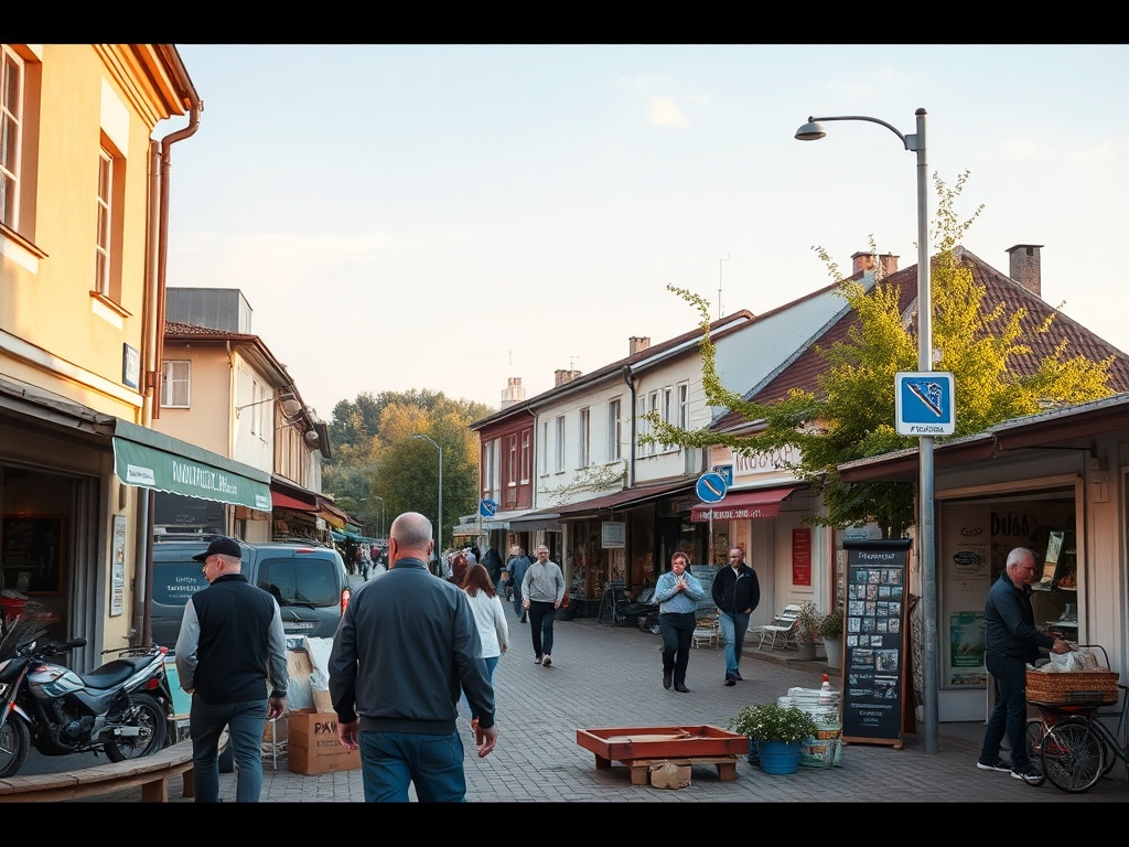 Grafika przedstawiająca budynek urzędu miasta Cieszyn z napisem 'Praca dla mieszkańców' symbolizująca oferty pracy w samorządzie Cieszyn.